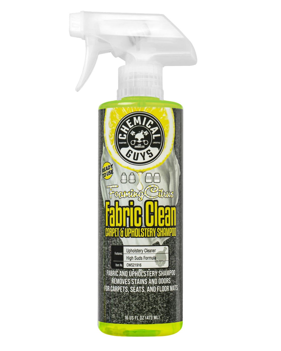 ОЧИЩУВАЧ ДЛЯ ОББИВКИ ТА КИЛИМІВ З АРОМАТОМ ЦИТРУСУ FOAMING CITRUS FABRIC CLEAN - 473мл - ГОТОВИЙ ДО ВИКОРИСТАННЯ СПРЕЙ