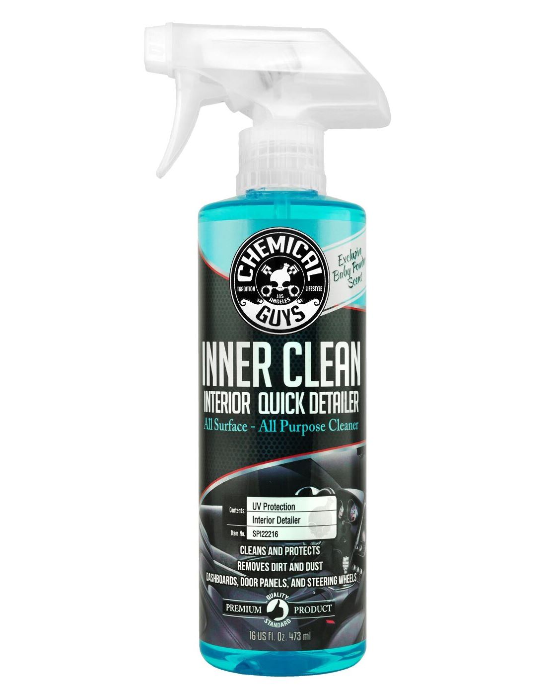 ЗАСІБ ДЛЯ ОЧИЩЕННЯ ТА ЗАХИСТУ ІНТЕР`ЄРУ INNERCLEAN INTERIOR QUICK DETAILER AND PROTECTANT - АРОМАТ ДИТЯЧОЇ ПУДРИ - 473мл