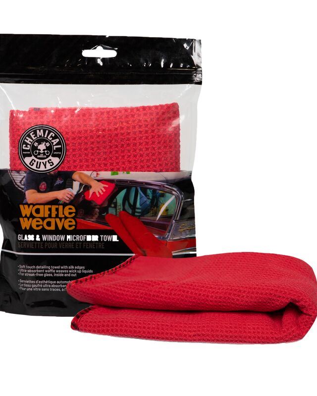 РУШНИК З МІКРОФІБРИ ВАФЕЛЬНИЙ ДЛЯ СКЛА ЧЕРВОНИЙ WAFFLE WEAVE GLASS AND WINDOW MICROFIBER TOWEL RED 61x40 см
