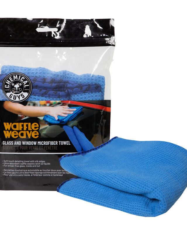 РУШНИК З МІКРОФІБРИ ВАФЕЛЬНИЙ ДЛЯ СКЛА СИНІЙ WAFFLE WEAVE GLASS AND WINDOW MICROFIBER TOWEL BLUE 61x40 см