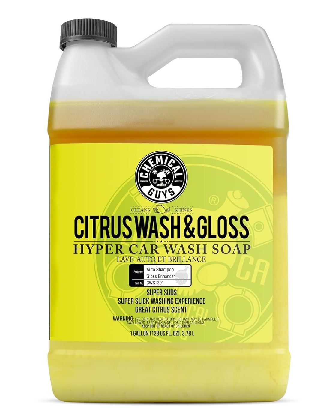 АВТОШАМПУНЬ CITRUS WASH AND GLOSS CONCENTRATED ULTRA PREMIUM HYPER WASH AND GLOSS - 3785мл